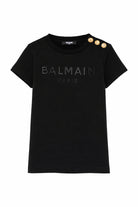 T-shirt da bambina Balmain Kids nera con bottoni BY8A21 Z3277 930NE BALMAIN KIDS 