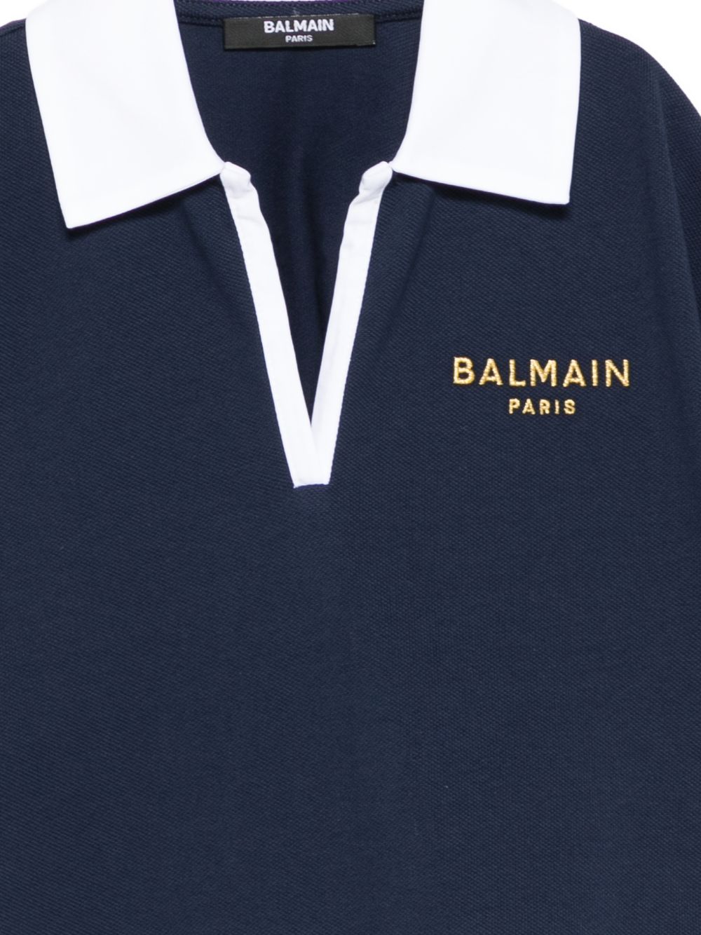 T-shirt per bambina Balmain Kids blu con scollo a V BY8B31 Z3658 617BC BALMAIN KIDS 