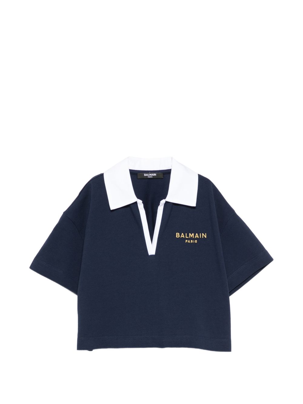 T-shirt per bambina Balmain Kids blu con scollo a V BY8B31 Z3658 617BC BALMAIN KIDS 