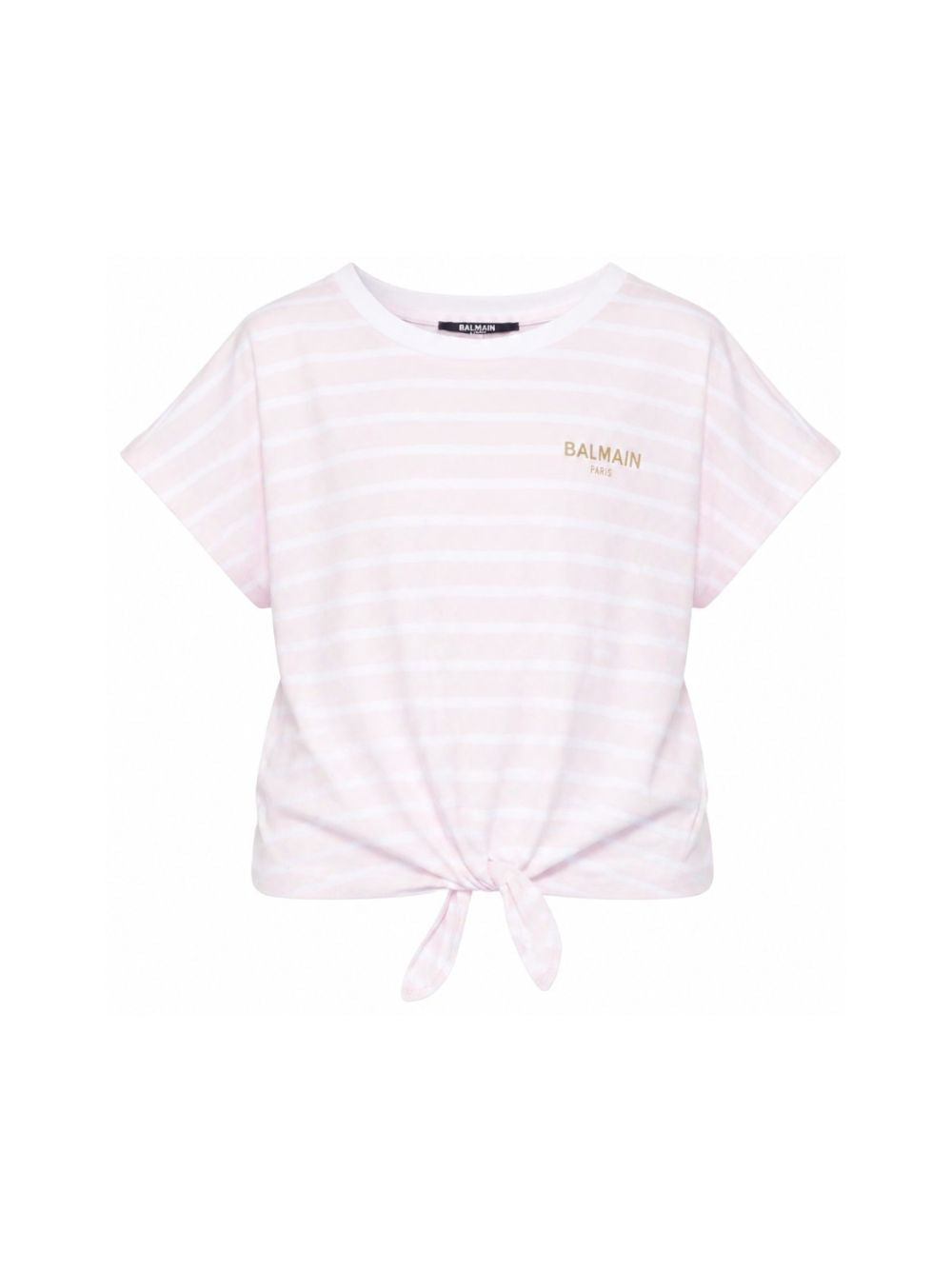 T-shirt da bambina Balmain Kids rosa con motivo a righe BY8B61 Z3657 51EBC BALMAIN KIDS 