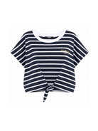 T-shirt da bambina Balmain Kids blu navy con motivo a righe BY8B61 Z3657 617BC BALMAIN KIDS 
