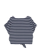 T-shirt da bambina Balmain Kids blu navy con motivo a righe BY8B61 Z3657 617BC BALMAIN KIDS 