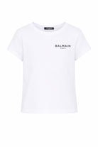 T-shirt per bambina Balmain Kids bianca con logo sul davanti BY8C61 Z3277 100NE BALMAIN KIDS 