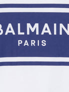 T-shirt per bambino Balmain Kids bianca con logo sul davanti BY8P11 Z3672 100BL BALMAIN KIDS 