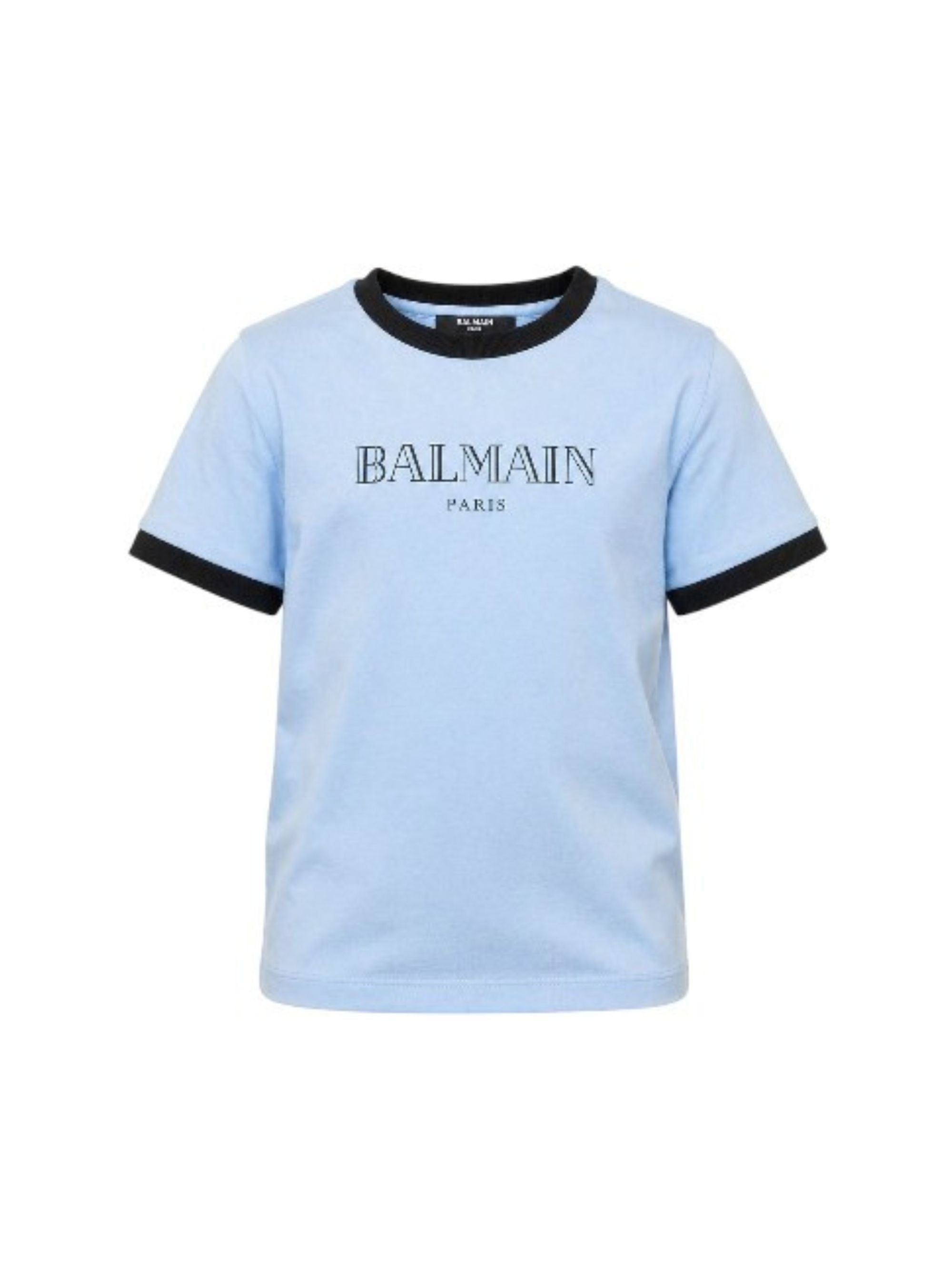 T-shirt per bambino Balmain Kids azzurra con stampa del logo sul davanti BY8P41 Z3672 652NE BALMAIN KIDS 