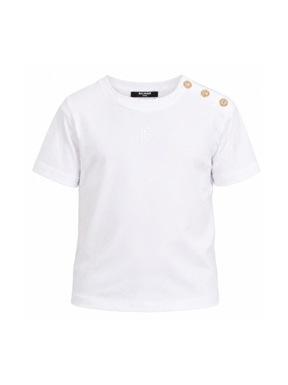 T-shirt per bambini Balmain Kids bianca con dettaglio bottoni BY8P91 Z3658 100BC BALMAIN KIDS 