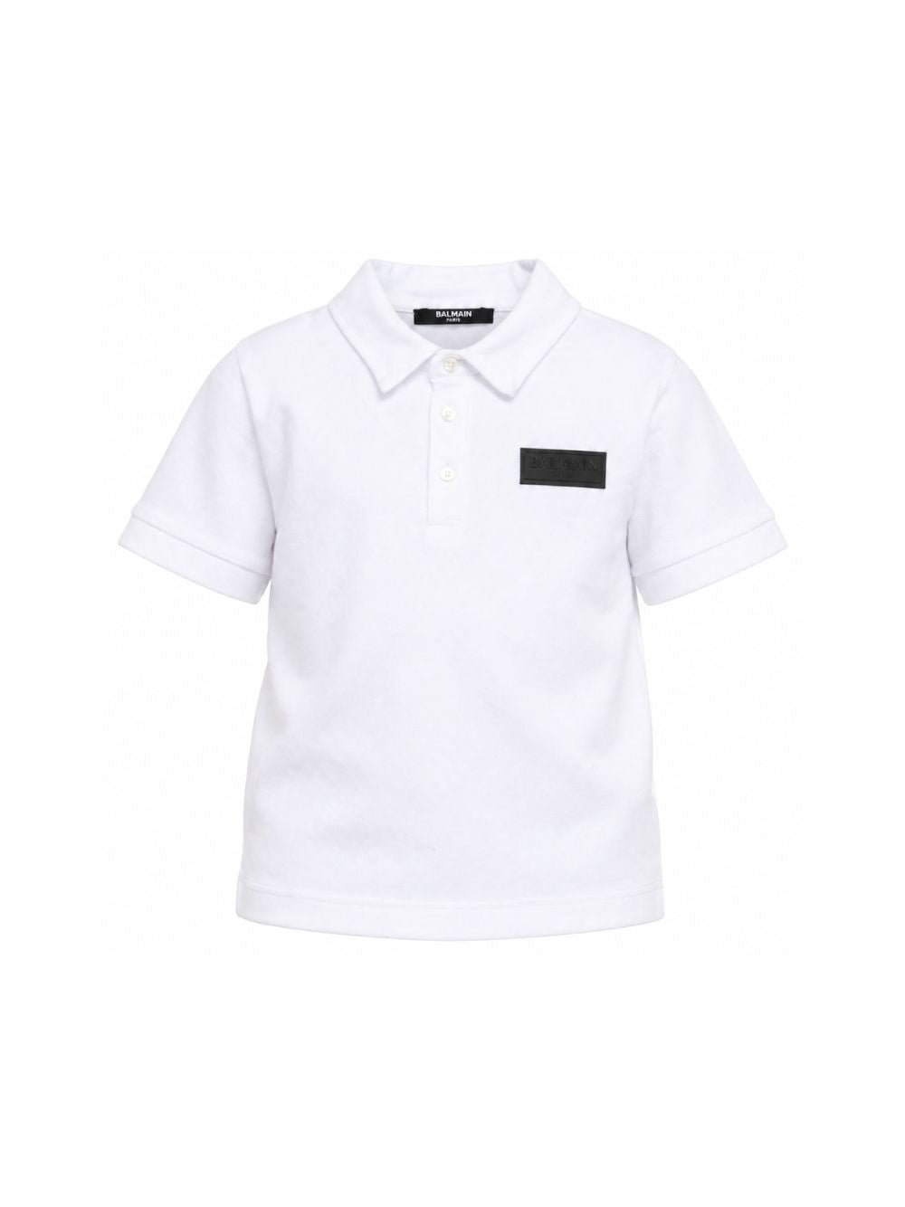 Polo per bambino Balmain Kids bianca con dettaglio sul petto BY8Q01 Z3658 100NE BALMAIN KIDS 