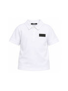 Polo per bambino Balmain Kids bianca con dettaglio sul petto BY8Q01 Z3658 100NE BALMAIN KIDS 