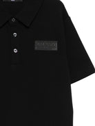 Polo per bambino Balmain Kids nera con dettaglio logo applicato BY8Q01 Z3658 930NE BALMAIN KIDS 