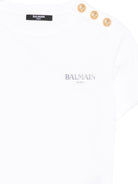 T-shirt per bambino Balmain Kids bianca con logo sul davanti BY8Q21 Z3672 100NE BALMAIN KIDS 