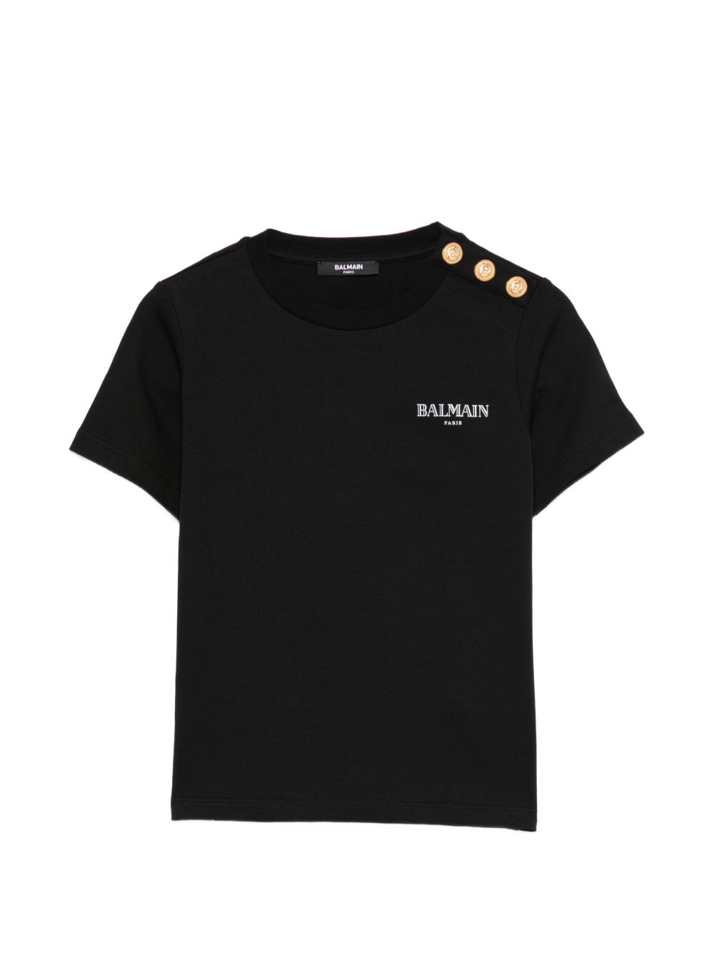 T-shirt per bambina Balmain Kids nera con logo sul davanti BY8Q21 Z3672 930BC BALMAIN KIDS 