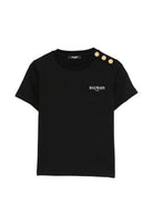T-shirt per bambina Balmain Kids nera con logo sul davanti BY8Q21 Z3672 930BC BALMAIN KIDS 