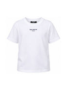 T-shirt per bambino Balmain Kids bianca con logo sul davanti BY8Q31 Z3658 100BL BALMAIN KIDS 