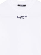 T-shirt per bambino Balmain Kids bianca con logo sul davanti BY8Q31 Z3658 100BL BALMAIN KIDS 