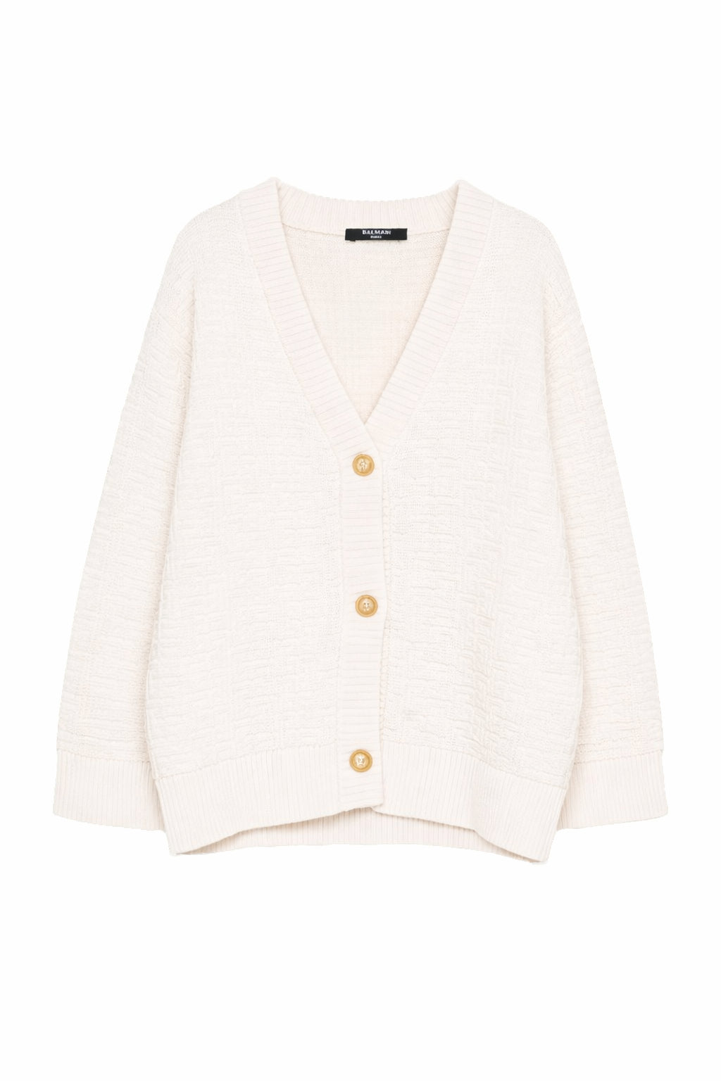 Cardigan per bambino Balmain Kids bianco con bottoni color oro BY9P30 Z2164 102 BALMAIN KIDS 
