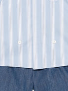 Set camicia e shorts per neonato Balmain Kids azzurro con motivo a righe BYA531 P0588 625BC BALMAIN KIDS 