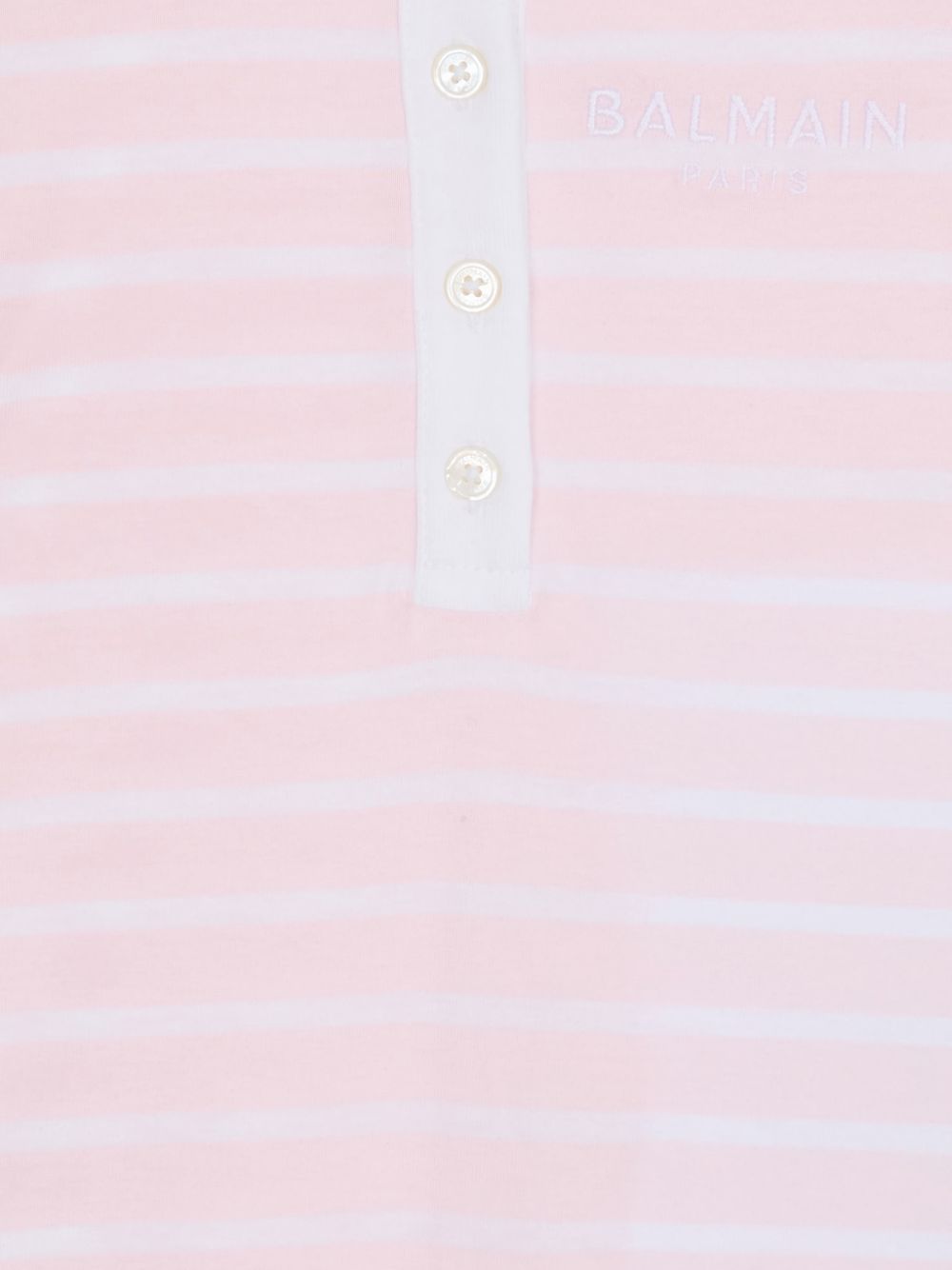 Set tutina e bavaglino per neonata Balmain Kids rosa con motivo a righe BYB000 Z3657 51EBC BALMAIN KIDS 