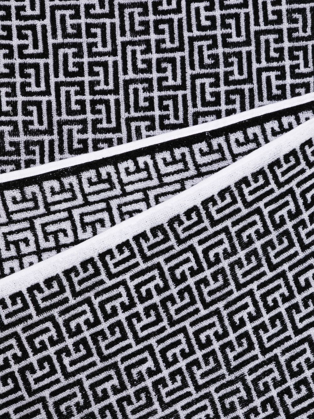 Telo mare per bambini Balmain Kids bianco e nero con stampa geometrica all-over BYCP40 Z2228 100NE BALMAIN KIDS 