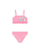 Bikini per bambina Billieblush rosa con stampa grafica U22157 499 BILLIEBLUSH KIDS 