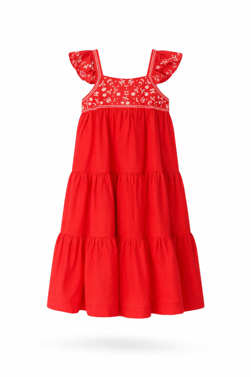Abito Cora per bambina Bonpoint rosso con dettaglio ciliegie sul davanti S06GDRW00035 051A BONPOINT KIDS 