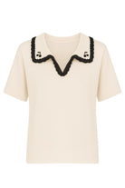 T-shirt per bambina Bonpoint beige con ricamo ciliegie S06GJUK00006 103 BONPOINT KIDS 