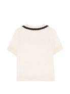 T-shirt per bambina Bonpoint beige con ricamo ciliegie S06GJUK00006 103 BONPOINT KIDS 
