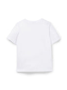 T-shirt da bambino Boss Kids bianca con stampa con logo J25P23 10P BOSS KIDS 