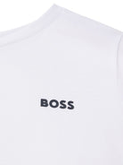 T-shirt da bambino Boss Kids bianca con stampa con logo J25P23 10P BOSS KIDS 