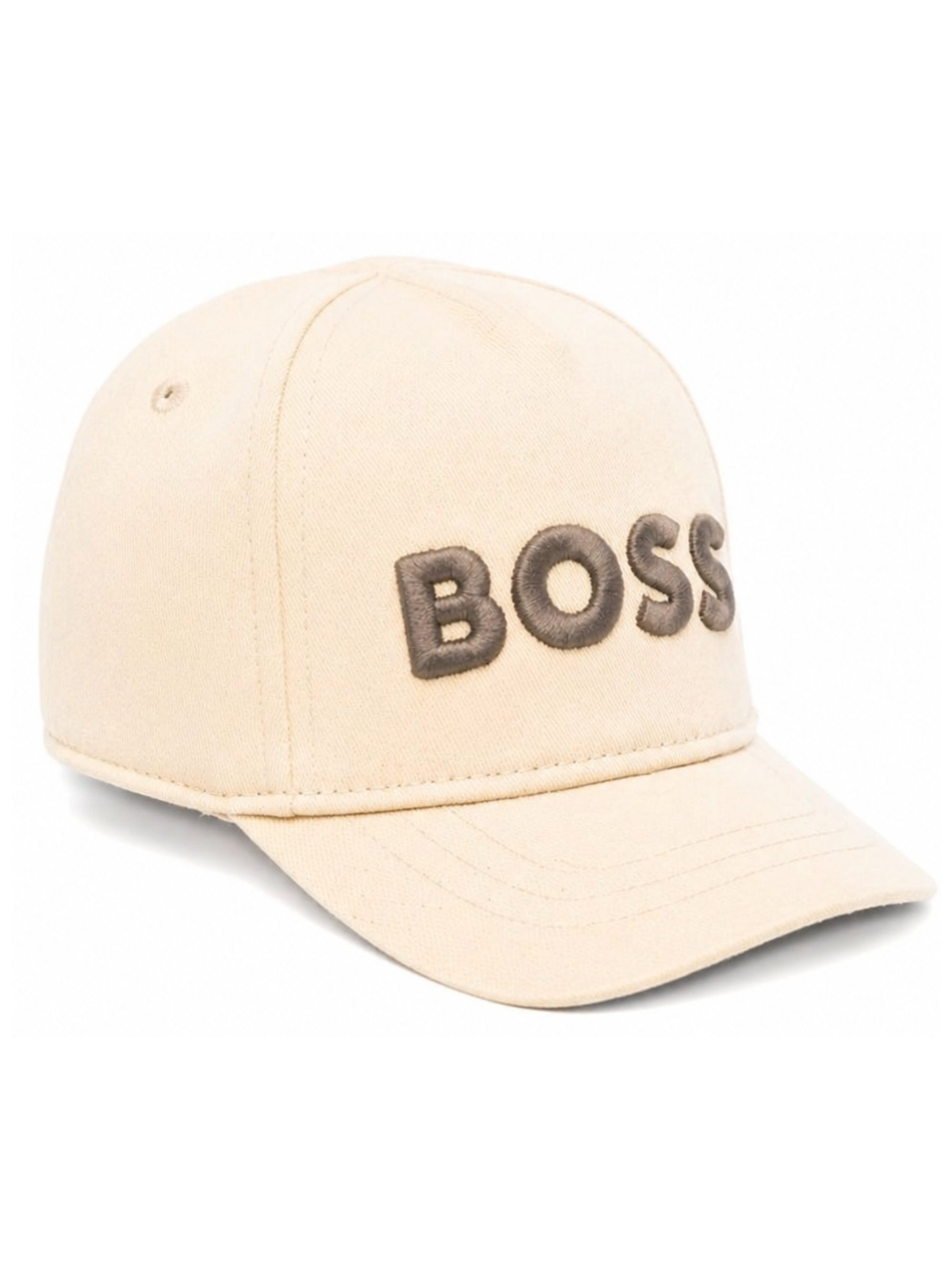 Cappello per neonato Boss Kids beige con logo sul davanti J53142 249 BOSS KIDS 