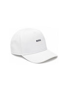Cappello per neonato Boss Kids bianco con logo sul davanti J53143 10P BOSS KIDS 