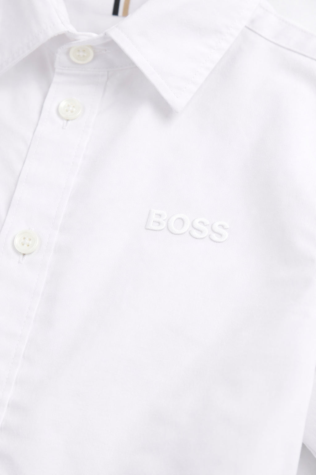 Camicia per bambino Boss Kids bianco con logo ricamato J53160 10P BOSS KIDS 
