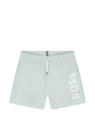 Costume per neonato Boss Kids verde con stampa logo sul davanti J53172 73K BOSS KIDS 