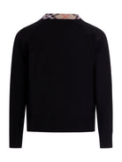 Cardigan per bambino Burberry kids nero con rifiniture a quadri 8117201 A1189 BURBERRY KIDS 