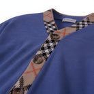 Cardigan per bambino Burberry Kids blu con bordo a quadri 8117637 C4145 BURBERRY KIDS 