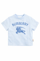 T-shirt per neonato Burberry Kids blu con stampa logo sul davanti 8121188 A2165 BURBERRY KIDS 