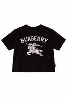 T-shirt per neonato Burberry Kids Equestrian Knight Design nero con stampa logo 8121190 A1189 BURBERRY KIDS 