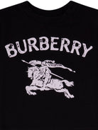 T-shirt per neonato Burberry Kids Equestrian Knight Design nero con stampa logo 8121190 A1189 BURBERRY KIDS 
