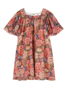 Abito per bambina Chloé Kids rosso a fiori con maniche volant C20807 46Y CHLOE' KIDS 