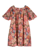 Abito per bambina Chloé Kids rosso a fiori con maniche volant C20807 46Y CHLOE' KIDS 