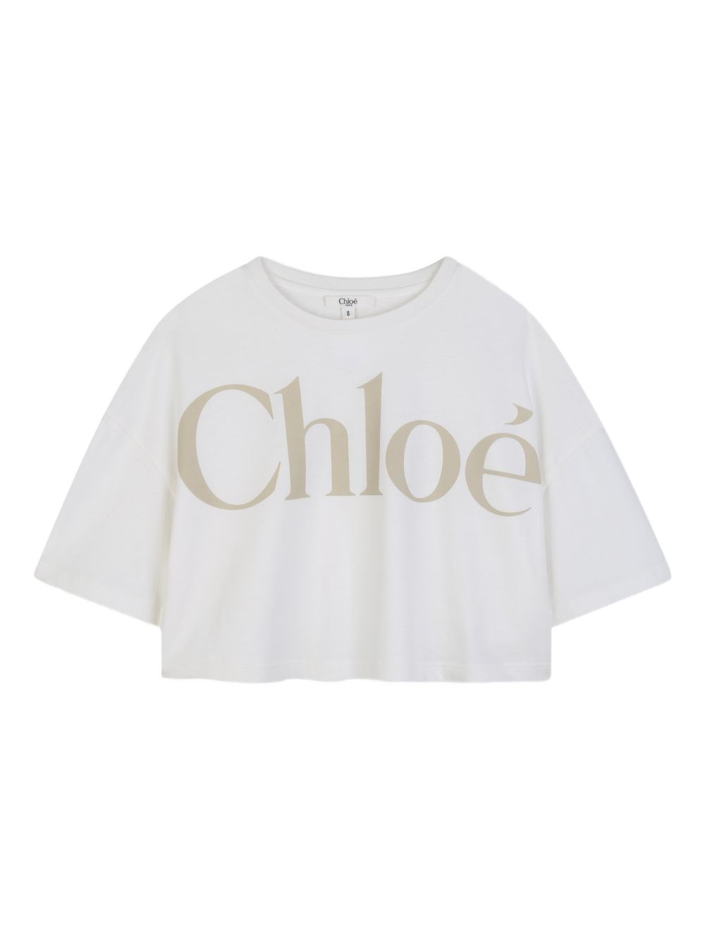 T-shirt per bambina Chloé Kids bianca con stampa logo sul davanti C20859 117 CHLOE' KIDS 