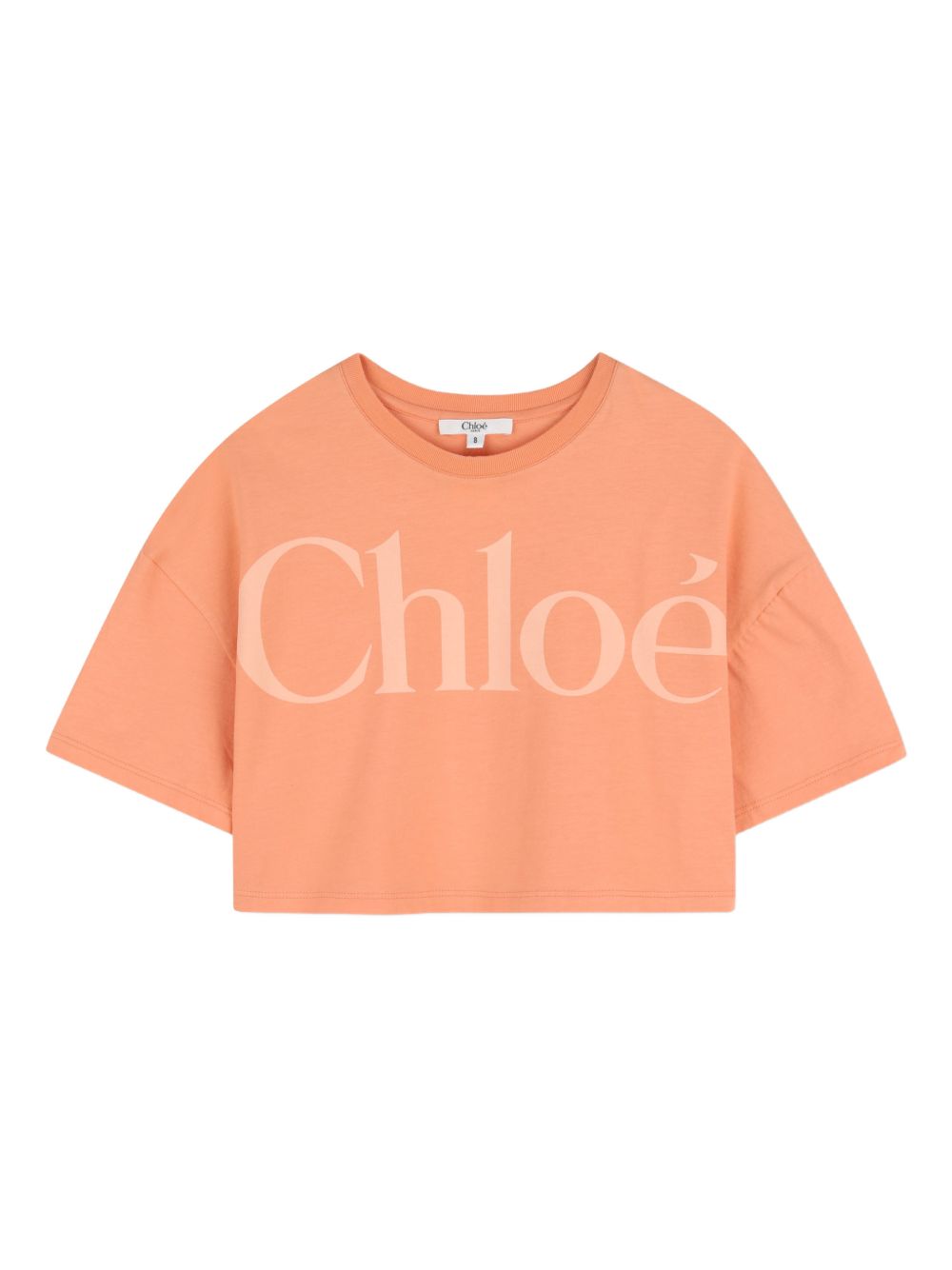 T-shirt per bambina Chloé Kids arancione con logo sul davanti C20859 43A CHLOE' KIDS 
