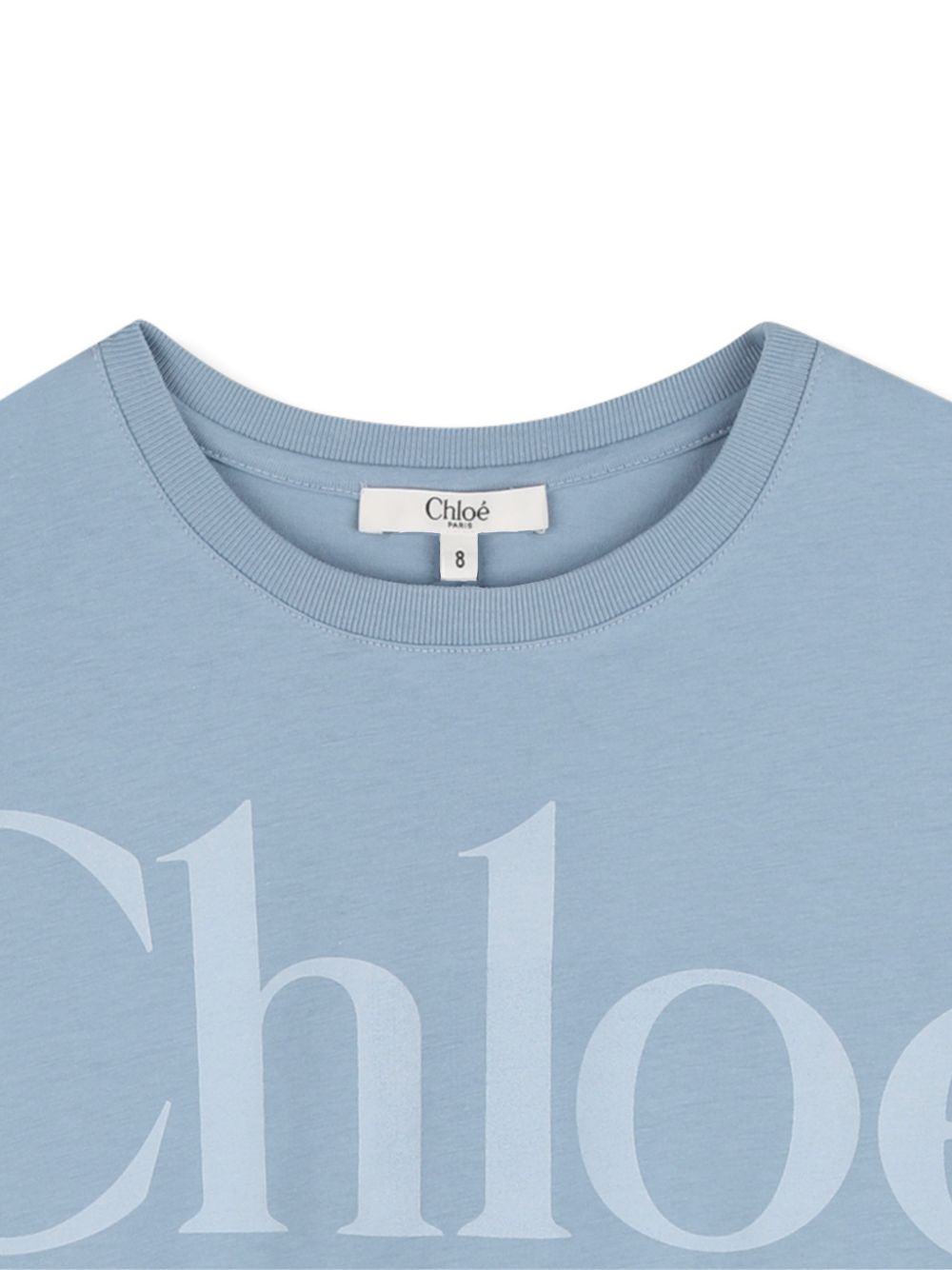 T-shirt per bambina Chloé Kids azzurra con taglio crop C20859 821 CHLOE' KIDS 