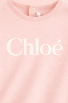 T-shirt per neonata Chloé Kids rosa con scritta logo C20910 46J CHLOE' KIDS 