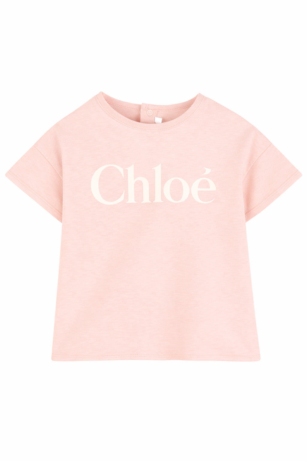 T-shirt per neonata Chloé Kids rosa con scritta logo C20910 46J CHLOE' KIDS 