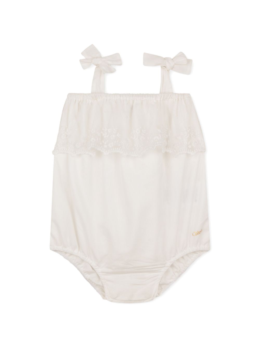 Set tutina e capellino per neonata Chloé Kids bianco con finiture in pizzo C20930 117 CHLOE' KIDS 
