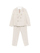 Completo per bambino Colorichiari beige con motivo gessato (5 pezzi) MJ508364 4952 26 COLORICHIARI KIDS 