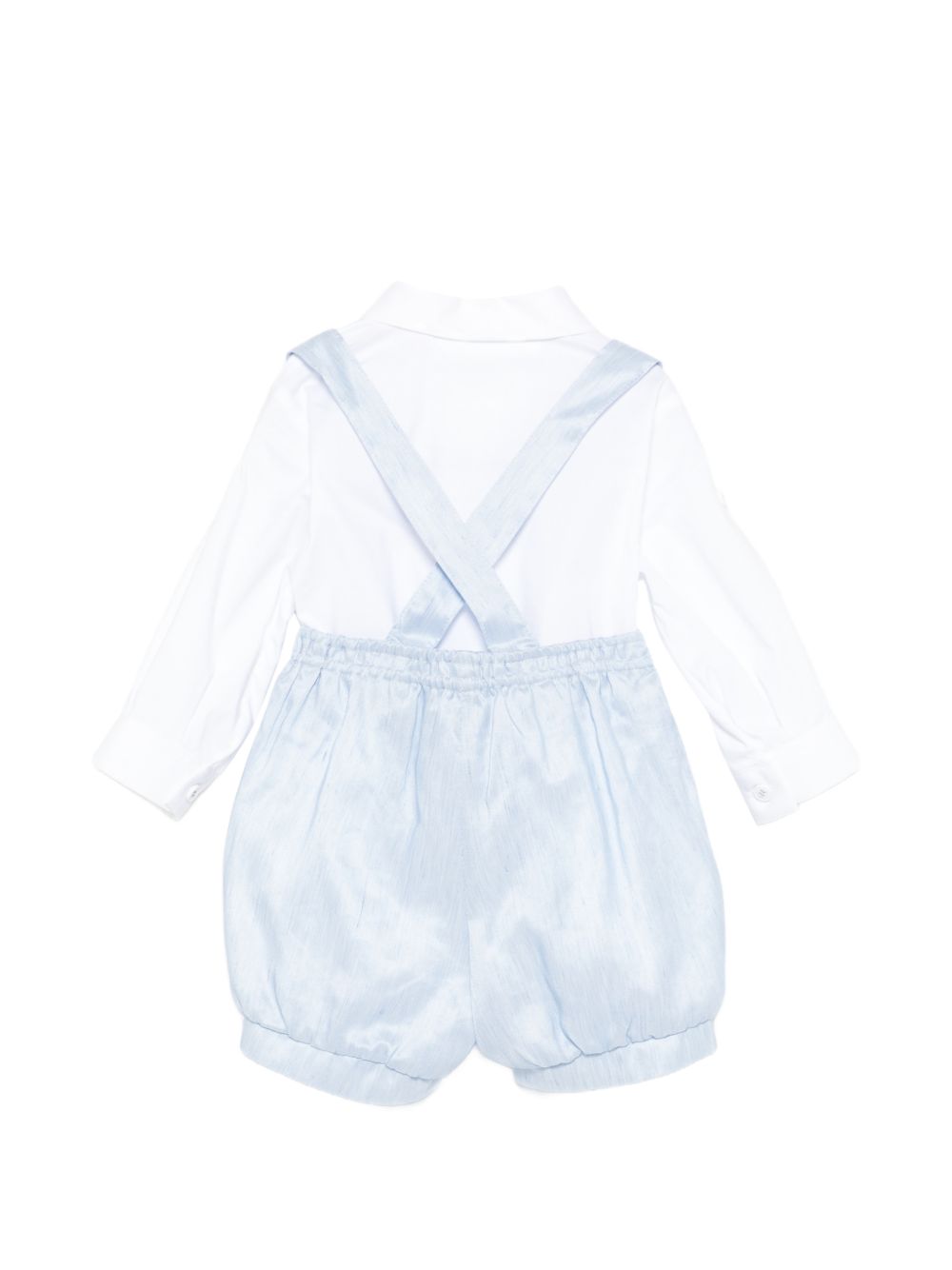 Set camicia e salopette per neonato Colorichiari azzurro con bretelle MN308401 4884 53 COLORICHIARI KIDS 