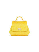 Borsa tote per bambina Dolce & Gabbana Kids gialla con placca logo sul davanti EB0003 AB011 80210 DOLCE & GABBANA KIDS 
