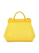 Borsa tote per bambina Dolce & Gabbana Kids gialla con placca logo sul davanti EB0003 AB011 80210 DOLCE & GABBANA KIDS 