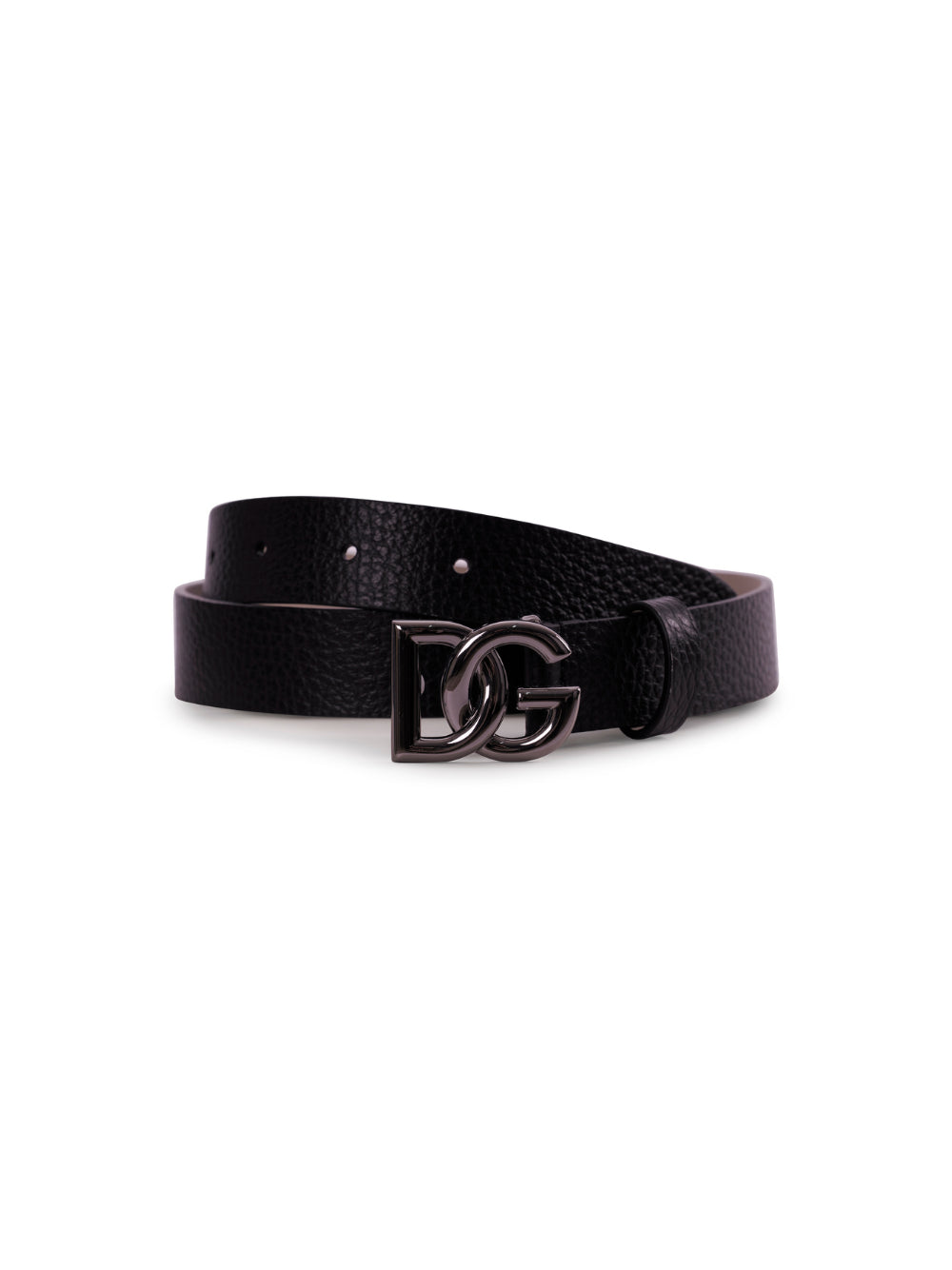 Cintura per bambino Dolce & Gabbana Kids nera con fibbia con logo EC0083 AI218 80999 DOLCE & GABBANA KIDS 